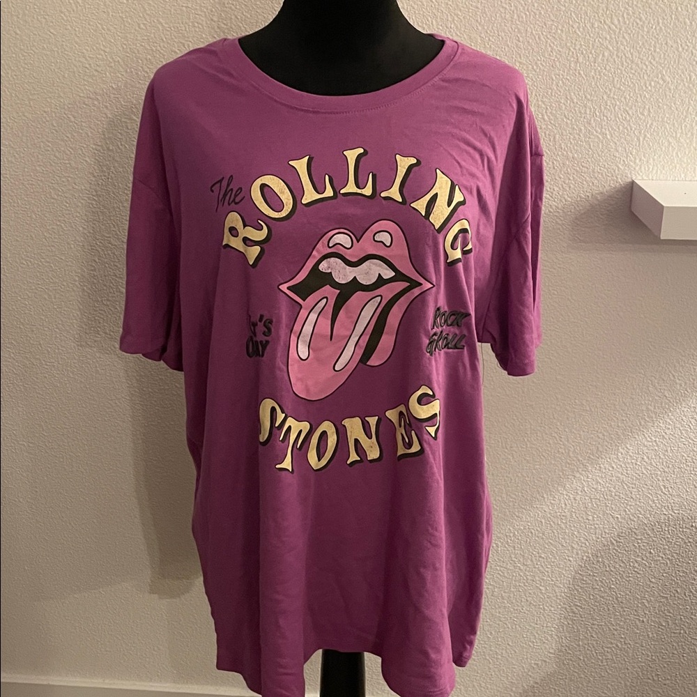 Time and Tru Purple Rolling Stones Graphic Tee